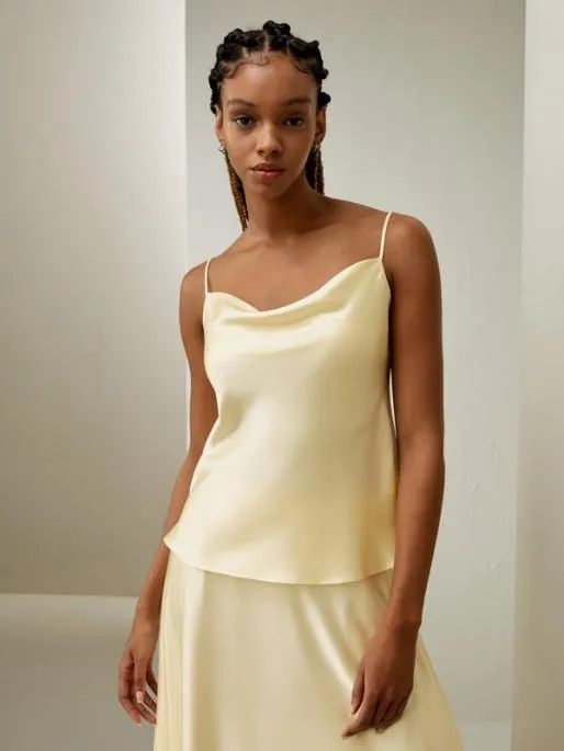 Lilysilk Golden Cocoon Cowl Neck Camisole Women Tops
