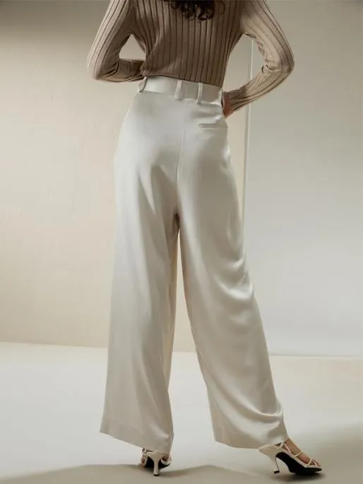 Lilysilk HighWaisted Wide Leg Dense Silk Pants Women Bottoms