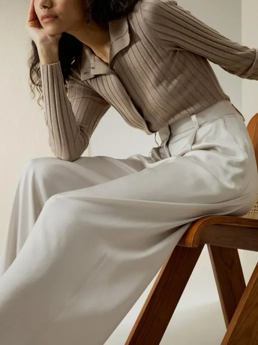 Lilysilk HighWaisted Wide Leg Dense Silk Pants Women Bottoms