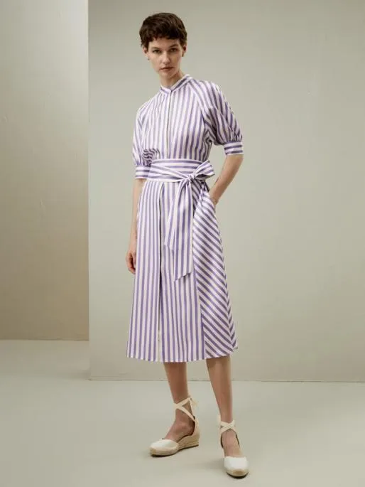 Lilysilk Lavender Striped Silk Shirtdress For Practical And Versatile Style Women Jumpsuits Dresses Lilysilk Lavender Striped Silk Shirtdress For Practical And Versatile Style Women Jumpsuits Dresses