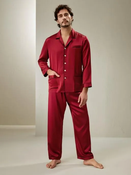 Lilysilk Mens Pajama Sets 100 Mulberry Pure Silk Sleepwear Men Pajamas