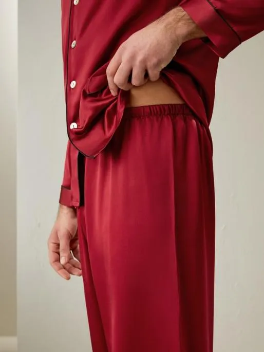 Lilysilk Mens Pajama Sets 100 Mulberry Pure Silk Sleepwear Men Pajamas