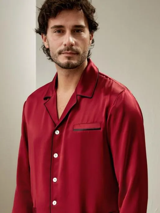 Lilysilk Mens Pajama Sets 100 Mulberry Pure Silk Sleepwear Men Pajamas