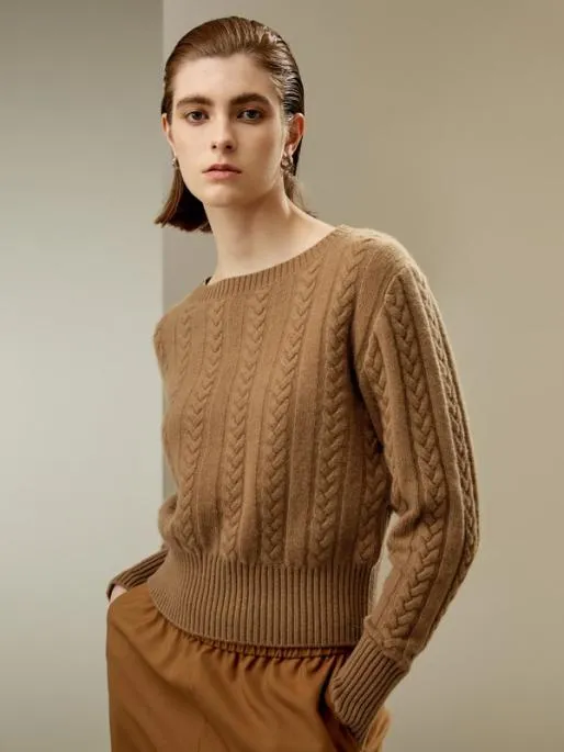 Lilysilk Pure Cashmere Drop Shoulder Crew Neck Sweater Women Knitwear
