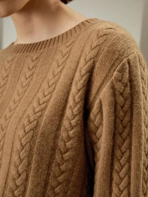 Lilysilk Pure Cashmere Drop Shoulder Crew Neck Sweater Women Knitwear