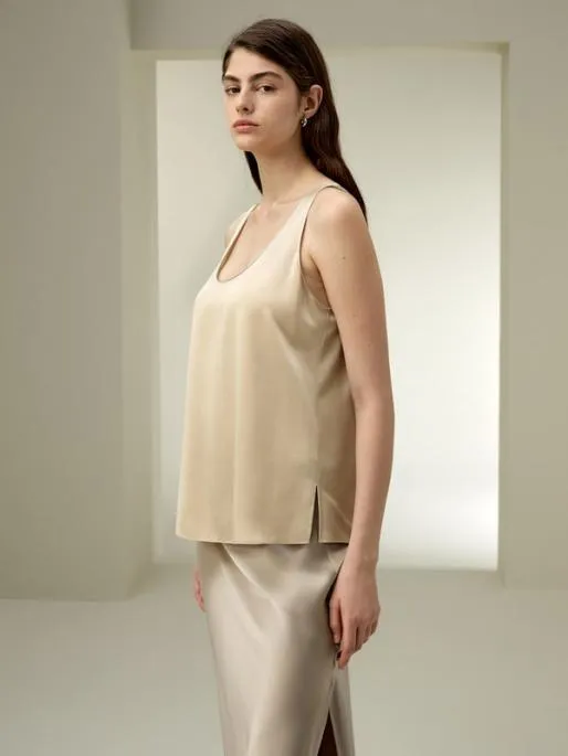 Lilysilk Relaxed Silk Uneck Tank Women Tops