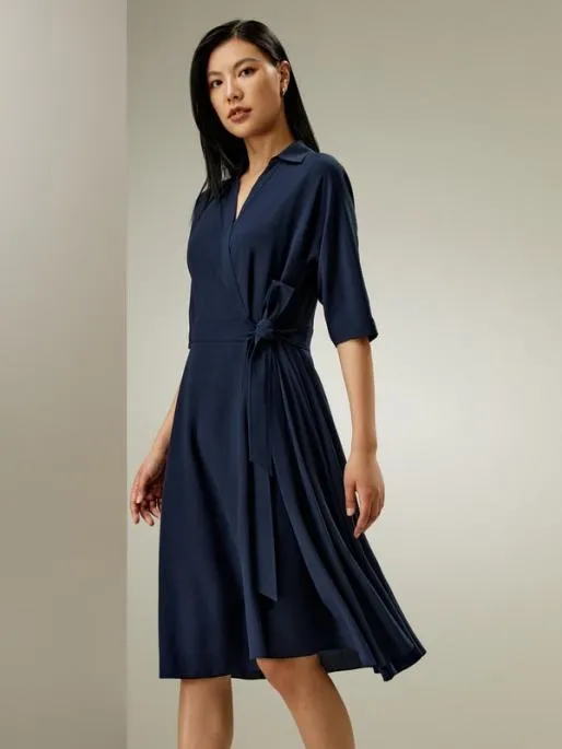 Lilysilk Silk Front Tie Vneck Wrap Dress Women Jumpsuits Dresses