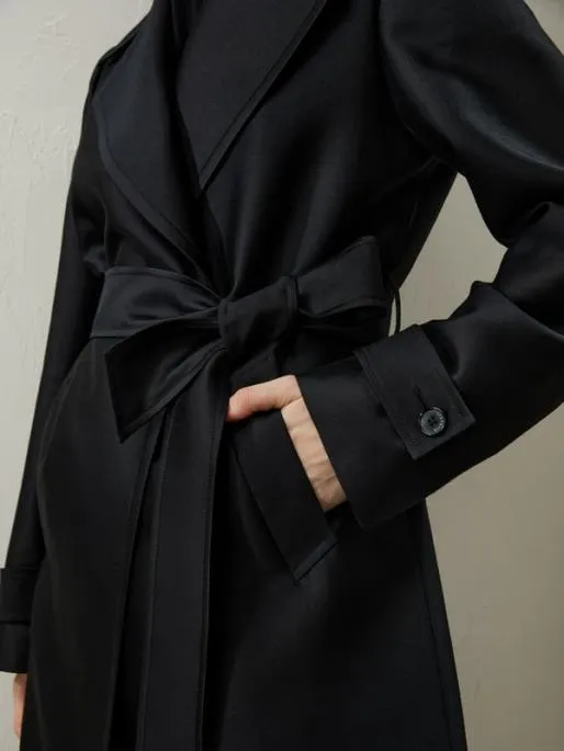 Lilysilk SilkWool Mixed Trenchcoat Women Knitwear