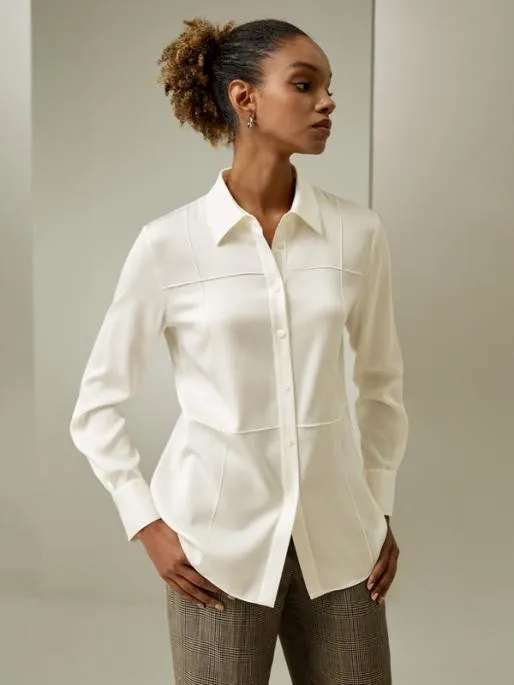 Lilysilk Sprezzatura Silk Blouse 8211 Minimalist 3D Tuck Design Women Blouses Shirts