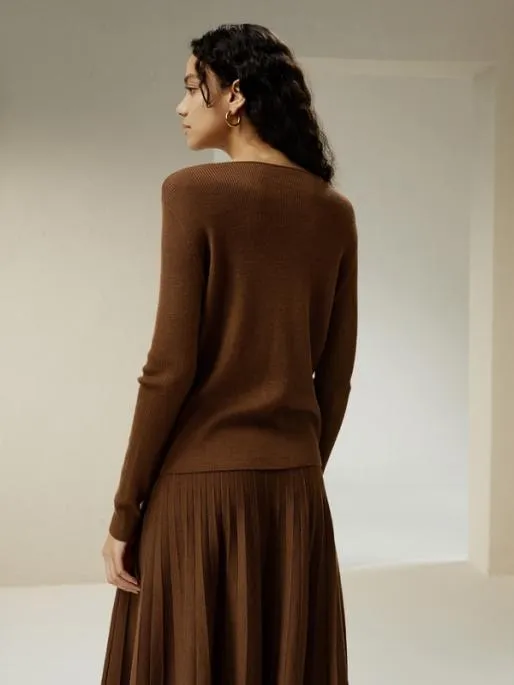 Lilysilk Vneck Ultrafine Merino Wool Sweater Women Knitwear