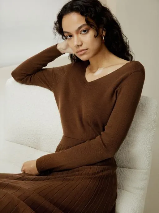 Lilysilk Vneck Ultrafine Merino Wool Sweater Women Knitwear