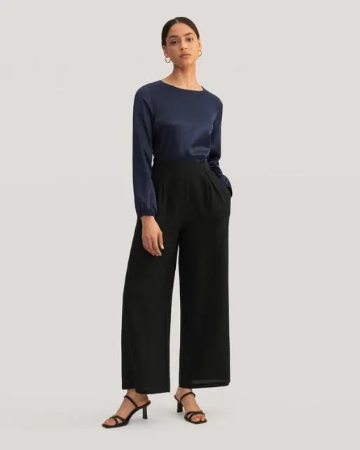 Lilysilk Womenx27s 100 Pure Silk Wide Leg Pants US Online Women Bottoms