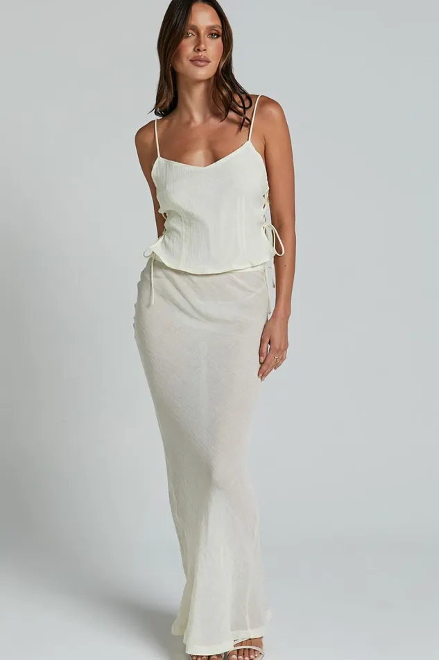 Lioness 8211 Endless Maxi Skirt In Ivory Women Showpo Skirts