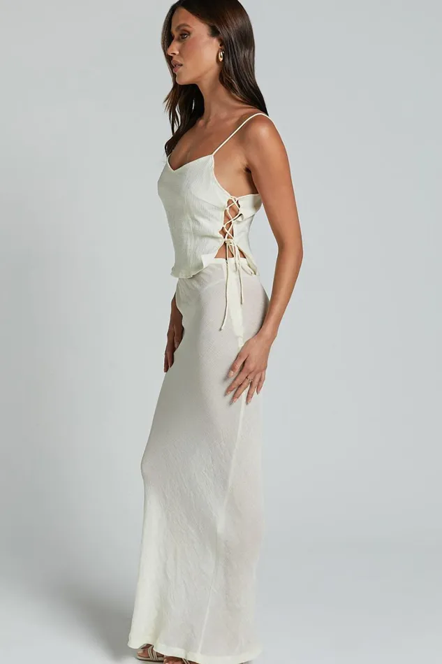 Lioness 8211 Endless Maxi Skirt In Ivory Women Showpo Skirts