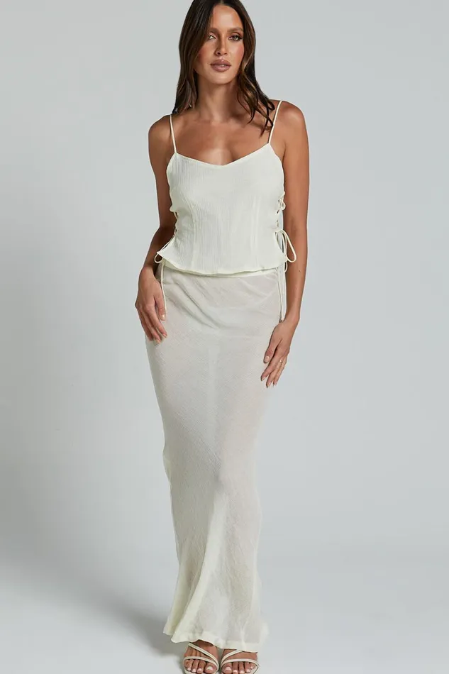 Lioness 8211 Endless Maxi Skirt In Ivory Women Showpo Skirts