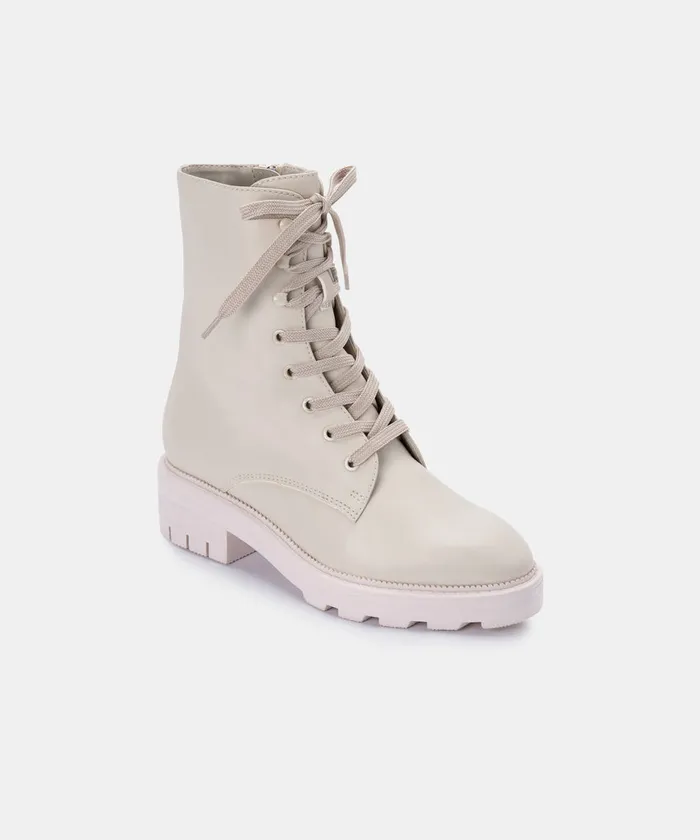 Lottie Boots Ivory Leather Women Dolce Vita Boots and Booties