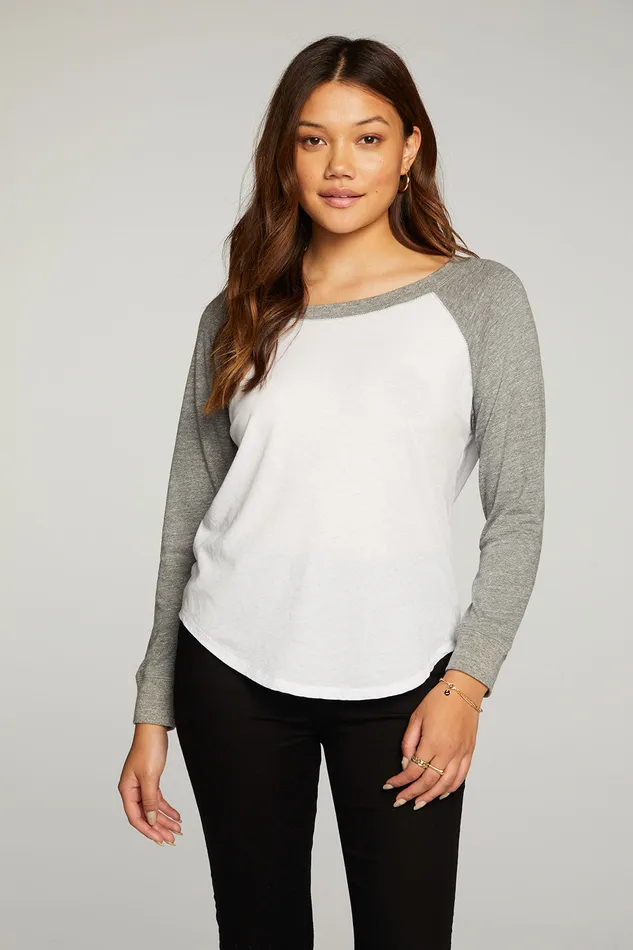 Loungewear Chaser Brand Womens Triblend Jersey Long Sleeve Baseball Tee
