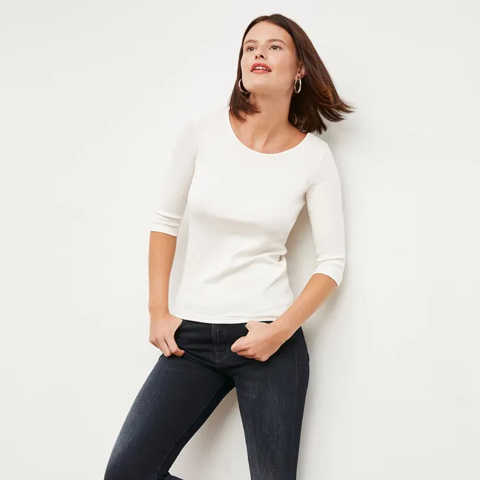M M LaFleur TShirts Women The Soyoung TShirt 8211 Organic Ribbed Pima Cotton Ivory