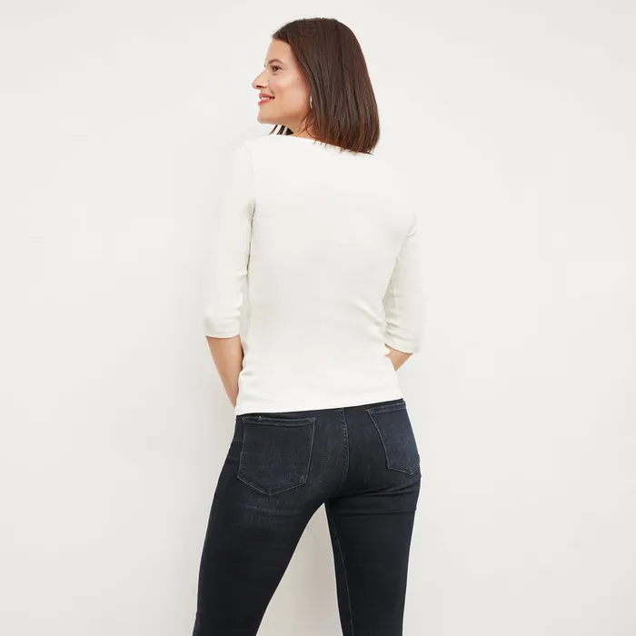 M M LaFleur TShirts Women The Soyoung TShirt 8211 Organic Ribbed Pima Cotton Ivory