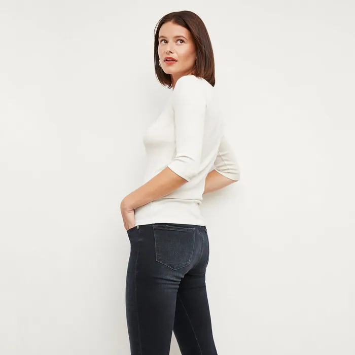 M M LaFleur TShirts Women The Soyoung TShirt 8211 Organic Ribbed Pima Cotton Ivory