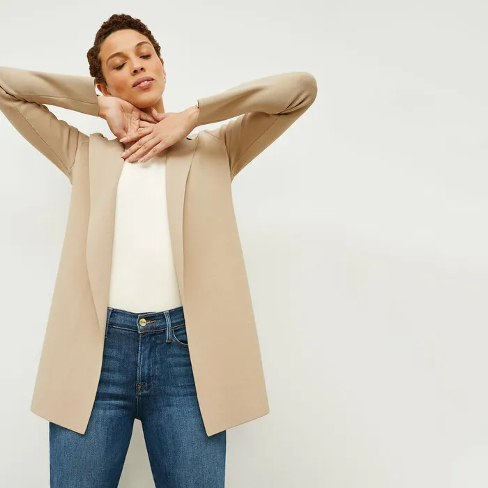 M M LaFleur The Merritt Wrap Jardigan Latte Women Jackets