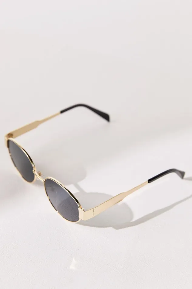 Marcia Sunglasses 8211 Oval Shape Sunglasses In Gold Women Showpo Sunglasses