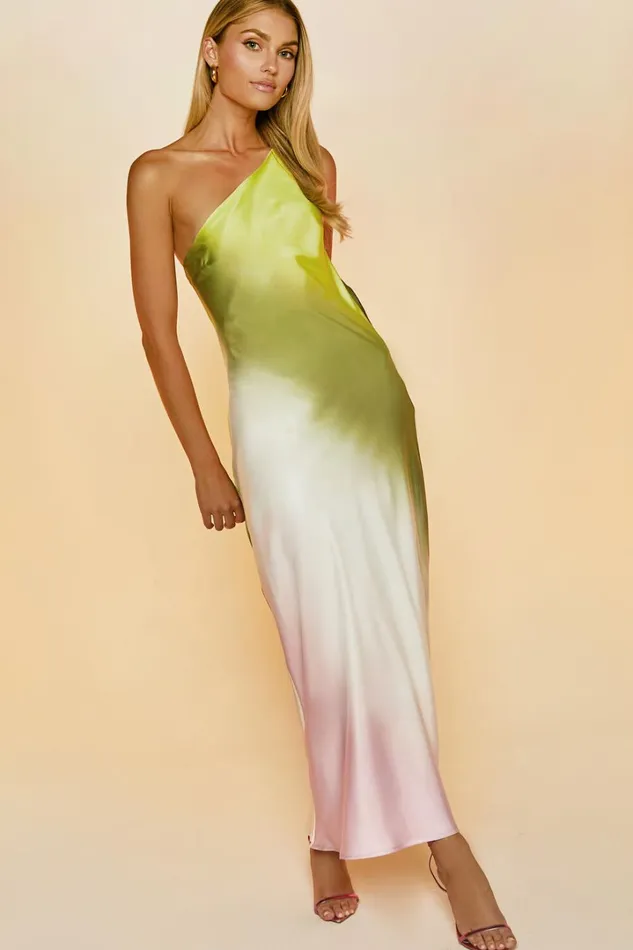 Marnie Midi Dress 8211 One Shoulder Dress In OMBRE Women Showpo Dresses