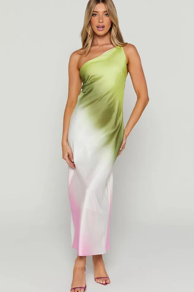 Marnie Midi Dress 8211 One Shoulder Dress In OMBRE Women Showpo Dresses