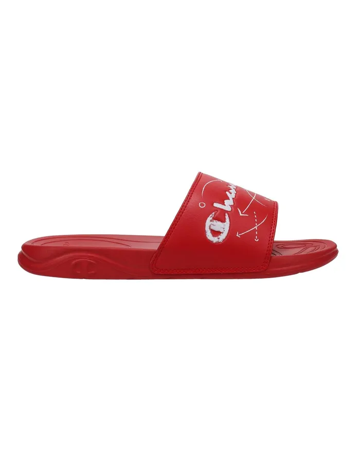 Men039S Mega Sfb Slides Scarletwhite Men Champion Lifestyle