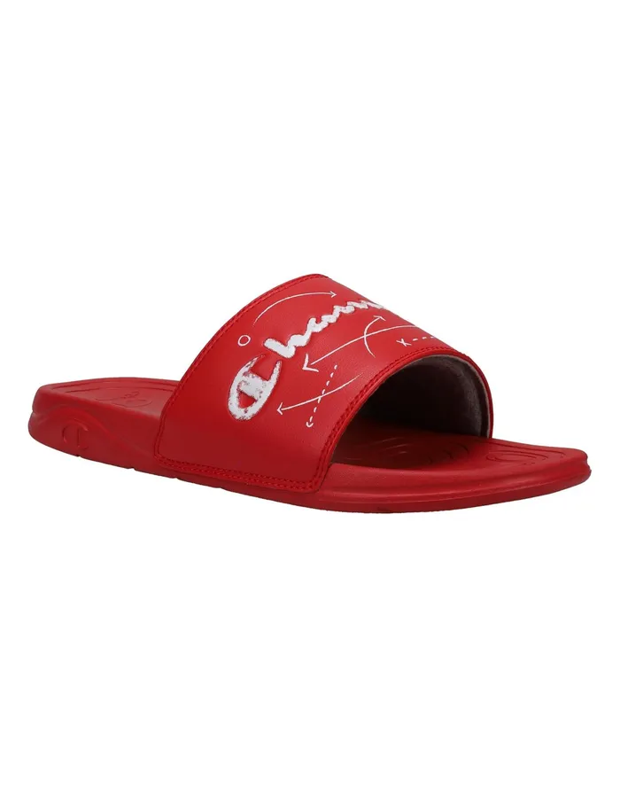 Men039S Mega Sfb Slides Scarletwhite Men Champion Lifestyle