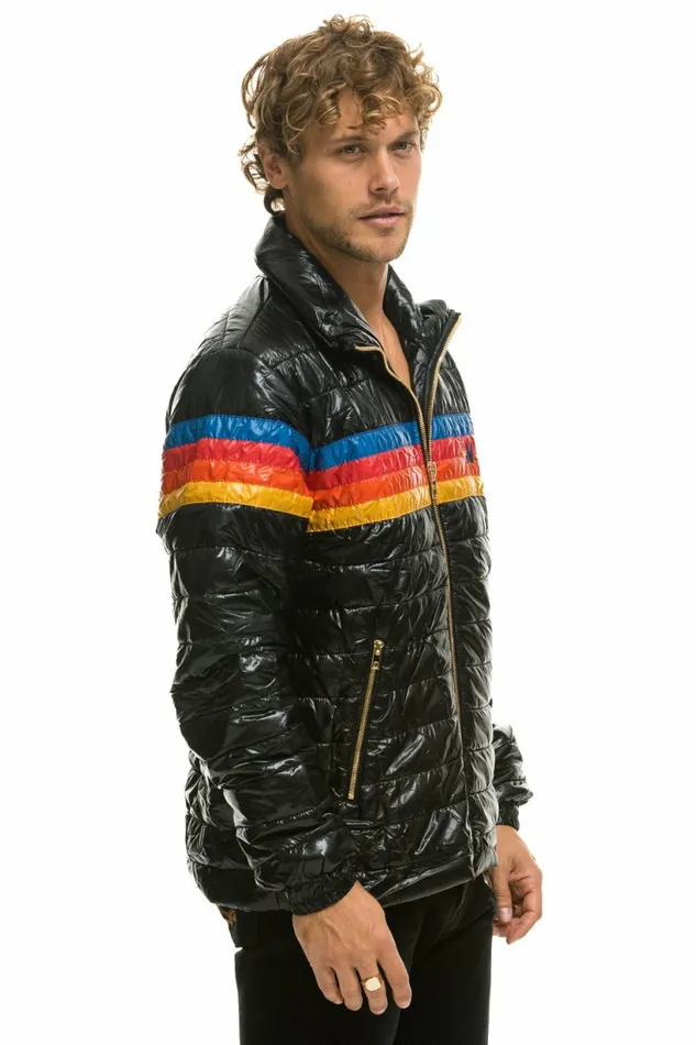 Men 4 STRIPE TRAVELER JACKET 8211 GLOSSY BLACK Aviator Nation Outerwear Men 4 STRIPE TRAVELER JACKET 8211 GLOSSY BLACK Aviator Nation Outerwear