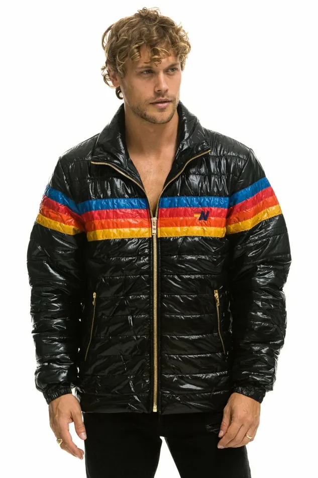 Men 4 STRIPE TRAVELER JACKET 8211 GLOSSY BLACK Aviator Nation Outerwear Men 4 STRIPE TRAVELER JACKET 8211 GLOSSY BLACK Aviator Nation Outerwear