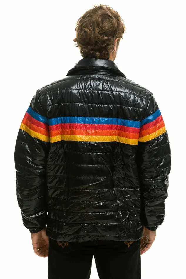 Men 4 STRIPE TRAVELER JACKET 8211 GLOSSY BLACK Aviator Nation Outerwear Men 4 STRIPE TRAVELER JACKET 8211 GLOSSY BLACK Aviator Nation Outerwear
