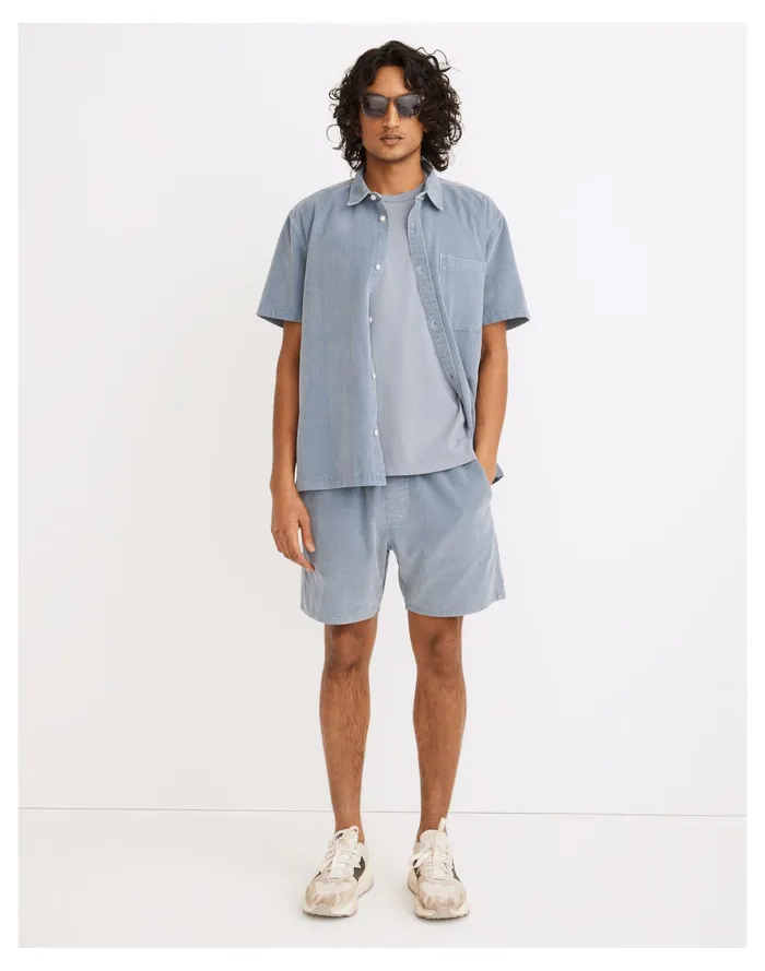 Men 6 12034 Variegated Corduroy Shorts Teapot Blue Madewell Shorts