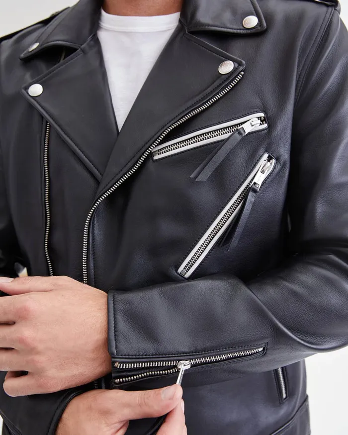 Men 7 For All Mankind Jackets 038 Coats Signature Biker Jacket In Black