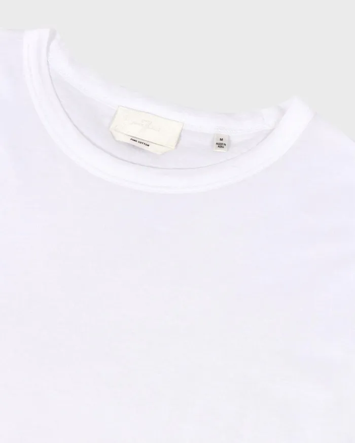Men 7 For All Mankind Tees Featherweight Tee In White