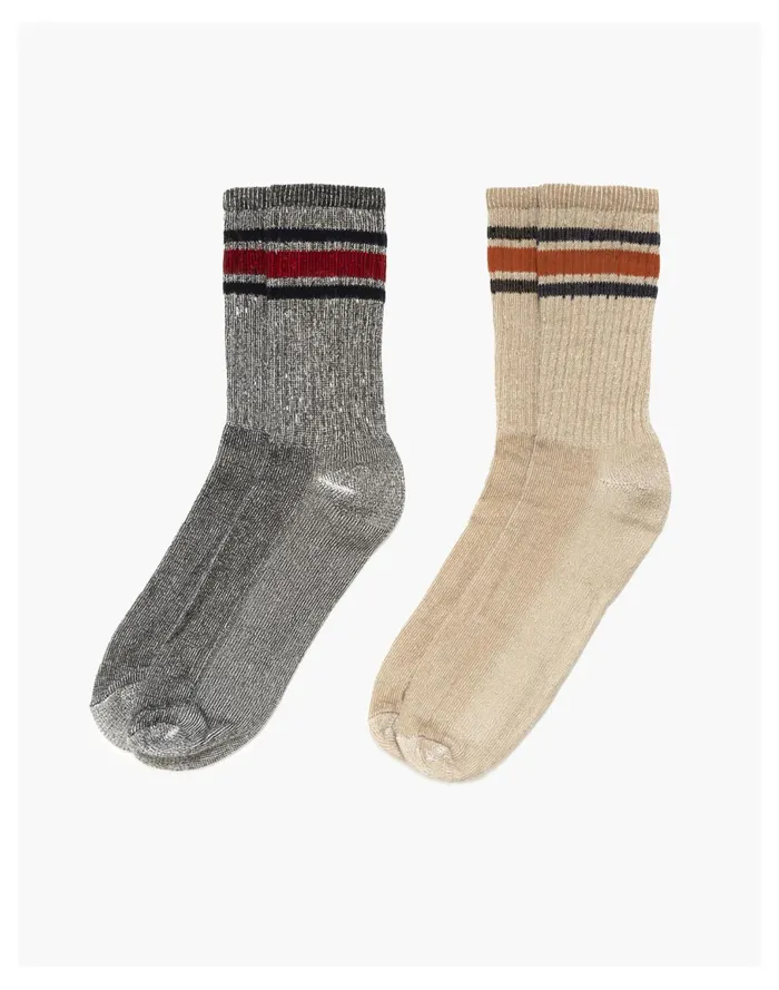 Men American Trench Two Pack Merino Activity Socks Multi Madewell Socks