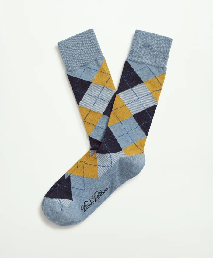 Men Argyle Crew Socks Blue Multi Brooks Brothers Sock