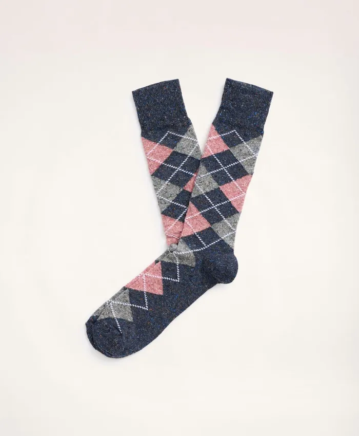 Men Argyle Crew Socks Navy Brooks Brothers Sock