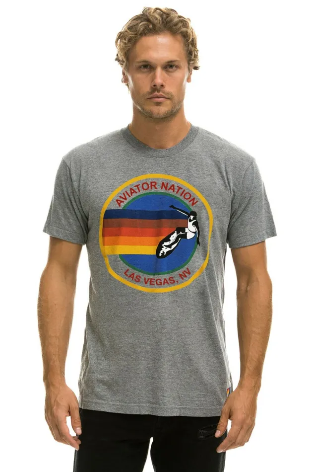 Men AVIATOR NATION LAS VEGAS TEE 8211 HEATHER GREY Aviator Nation Tees Men AVIATOR NATION LAS VEGAS TEE 8211 HEATHER GREY Aviator Nation Tees