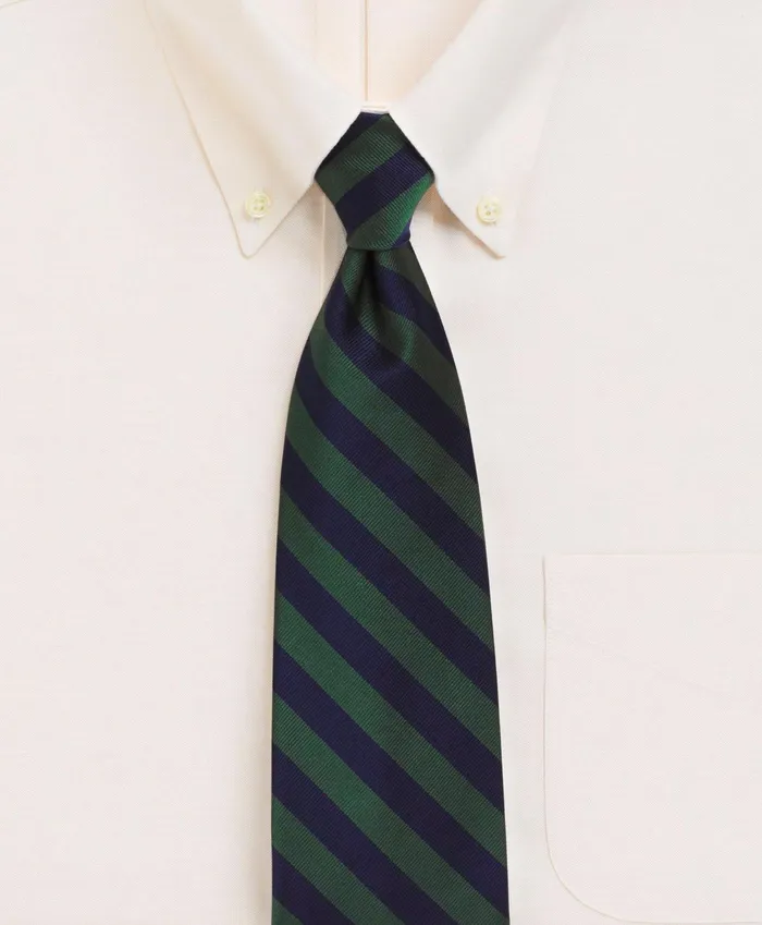 Men Bb4 Rep Tie Greennavy Brooks Brothers Ties and Pocket Squares