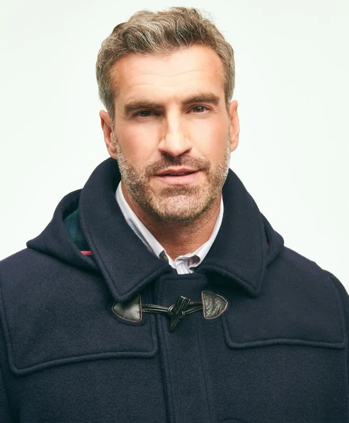 Men Big and Tall Classic Wool Duffle Coat Navy Brooks Brothers Coats and Jackets