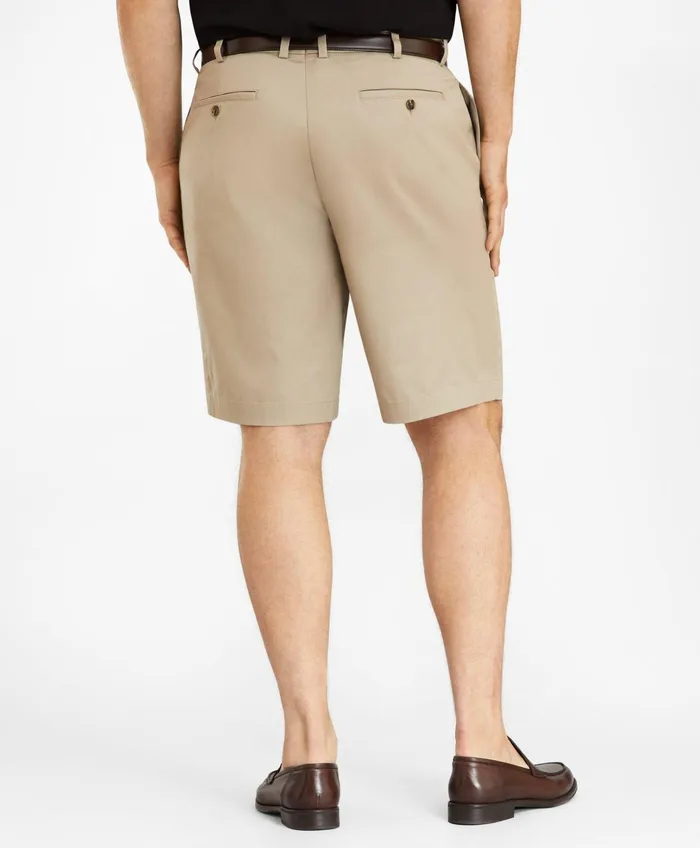 Men Big and Tall Flat Front Stretch Advantage Chino Shorts Khaki Brooks Brothers Shorts and Swimwear