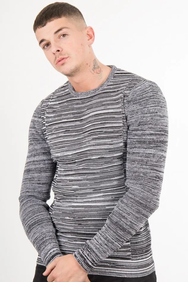 Men Black Striped Knit Sweater Brentiny Paris Sweatshirts and Pullovers Men Black Striped Knit Sweater Brentiny Paris Sweatshirts and Pullovers