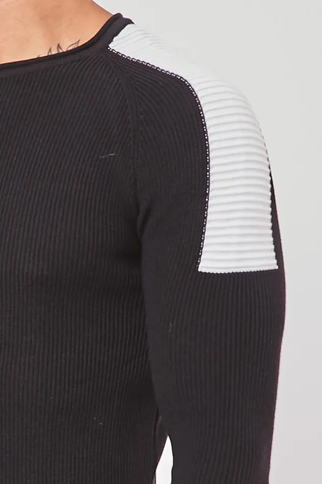 Men Black White Fine Sweatter Brentiny Paris Sweatshirts and Pullovers Men Black White Fine Sweatter Brentiny Paris Sweatshirts and Pullovers