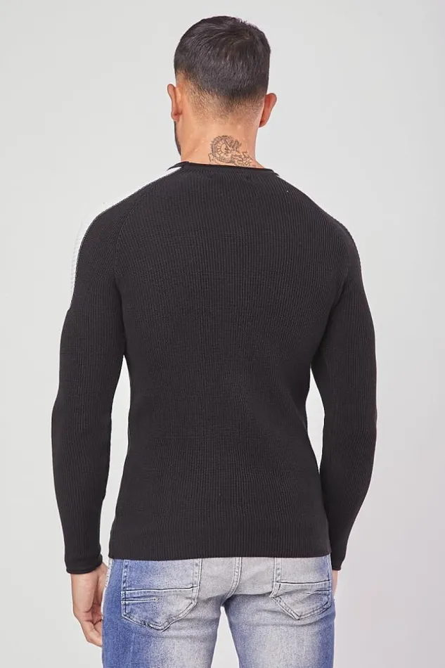Men Black White Fine Sweatter Brentiny Paris Sweatshirts and Pullovers Men Black White Fine Sweatter Brentiny Paris Sweatshirts and Pullovers