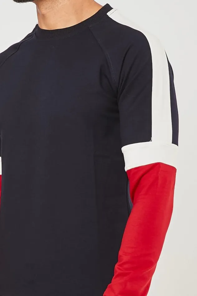 Men Blue Brentiny Jumper With Stripes Blue Brentiny Paris Sweatshirts and Pullovers