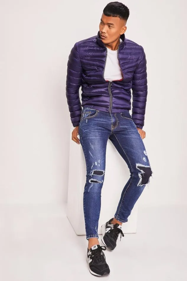 Men Blue Puffer Jacket Blue Brentiny Paris Parkas And Down Jackets
