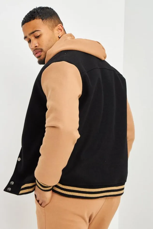 Men Bomber Bicolore Noir Et Camel Black Brentiny Paris Jackets