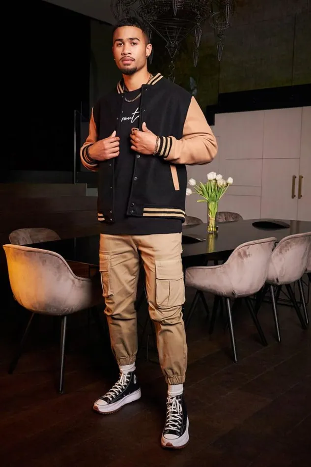 Men Bomber Bicolore Noir Et Camel Black Brentiny Paris Jackets